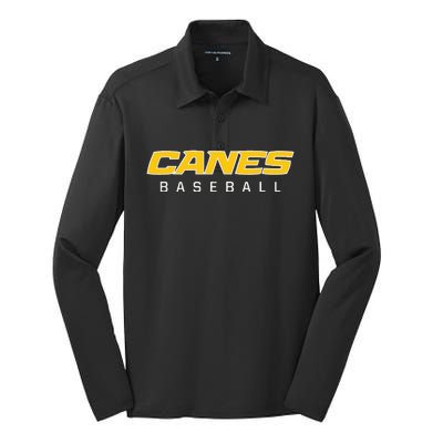 As Canes Baseball Sports Silk Touch Performance Long Sleeve Polo