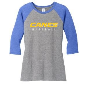 As Canes Baseball Sports Women's Tri-Blend 3/4-Sleeve Raglan Shirt