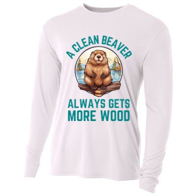 A Clean Beaver Always Gets More Wood Cooling Performance Long Sleeve Crew