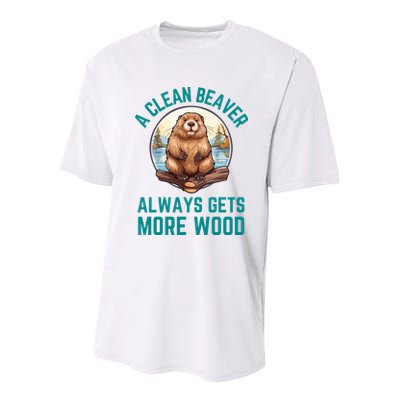 A Clean Beaver Always Gets More Wood Youth Performance Sprint T-Shirt