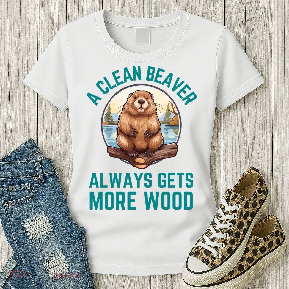 A Clean Beaver Always Gets More Wood Womens T-Shirt