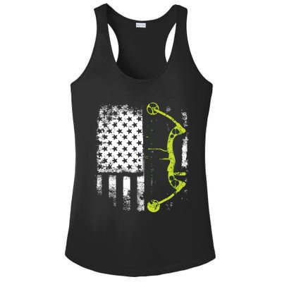 Archery Compound Bow USA Flag Ladies PosiCharge Competitor Racerback Tank