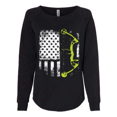 Archery Compound Bow USA Flag Womens California Wash Sweatshirt