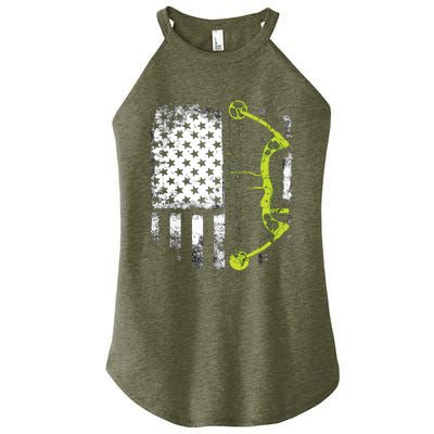 Archery Compound Bow USA Flag Women's Perfect Tri Rocker Tank