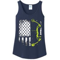 Archery Compound Bow USA Flag Ladies Essential Tank