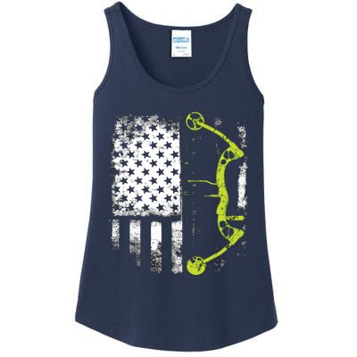 Archery Compound Bow USA Flag Ladies Essential Tank