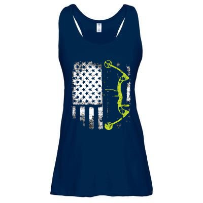 Archery Compound Bow USA Flag Ladies Essential Flowy Tank