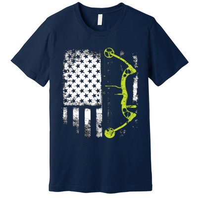 Archery Compound Bow USA Flag Premium T-Shirt