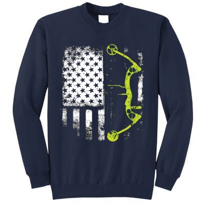 Archery Compound Bow USA Flag Tall Sweatshirt