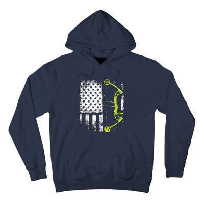 Archery Compound Bow USA Flag Tall Hoodie