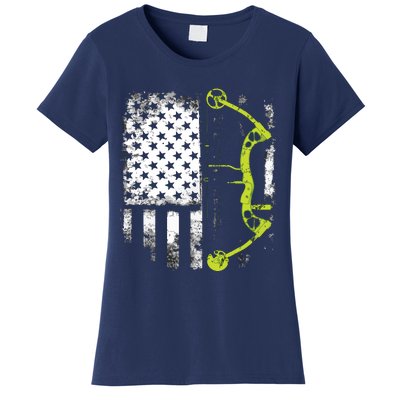 Archery Compound Bow USA Flag Women's T-Shirt