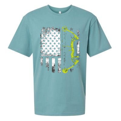 Archery Compound Bow USA Flag Sueded Cloud Jersey T-Shirt