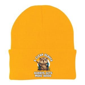 A Clean Beaver Always Gets More Wood Knit Cap Winter Beanie