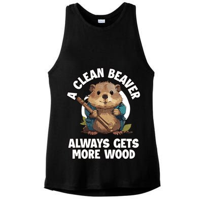 A Clean Beaver Always Gets More Wood Ladies PosiCharge Tri-Blend Wicking Tank