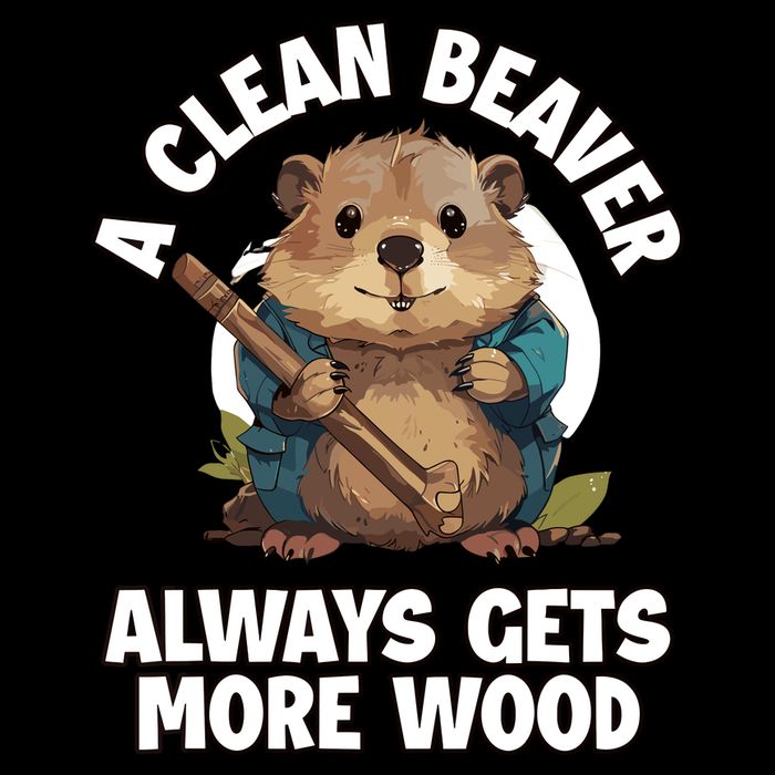 A Clean Beaver Always Gets More Wood Flexfit Unipanel Trucker Cap