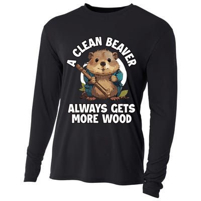 A Clean Beaver Always Gets More Wood Cooling Performance Long Sleeve Crew