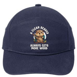 A Clean Beaver Always Gets More Wood 7-Panel Snapback Hat