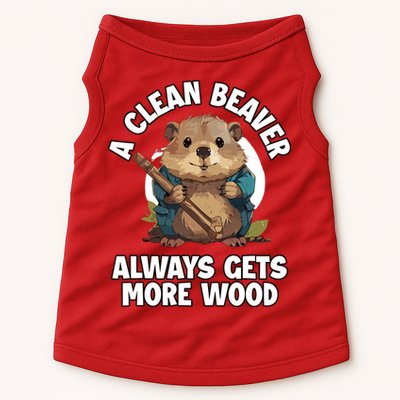 A Clean Beaver Always Gets More Wood Doggie Tank