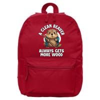 A Clean Beaver Always Gets More Wood 16 in Basic Backpack