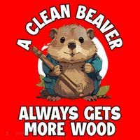 A Clean Beaver Always Gets More Wood Pom Pom 12in Knit Beanie