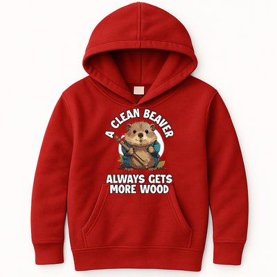 A Clean Beaver Always Gets More Wood Kids Hoodie