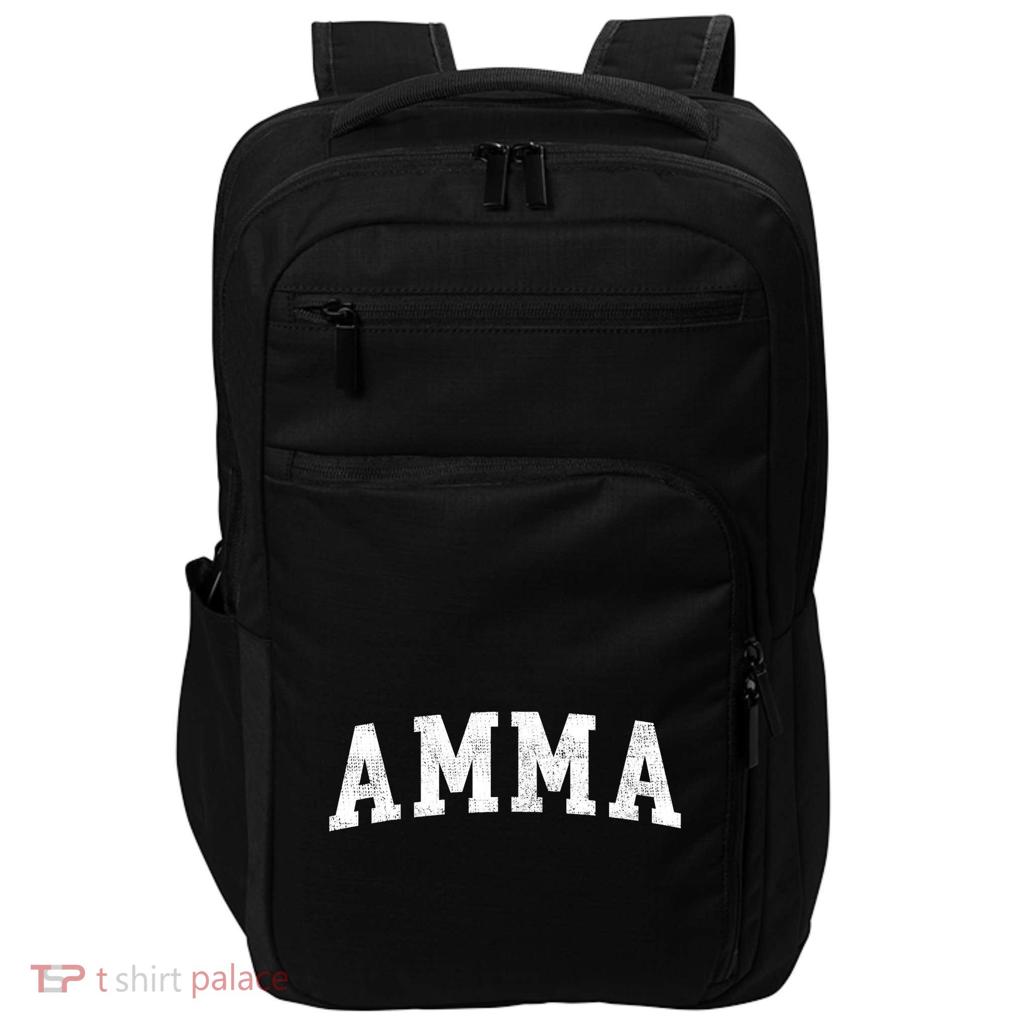 Amma Classic Bold Font Amma Birthday Gift Impact Tech Backpack