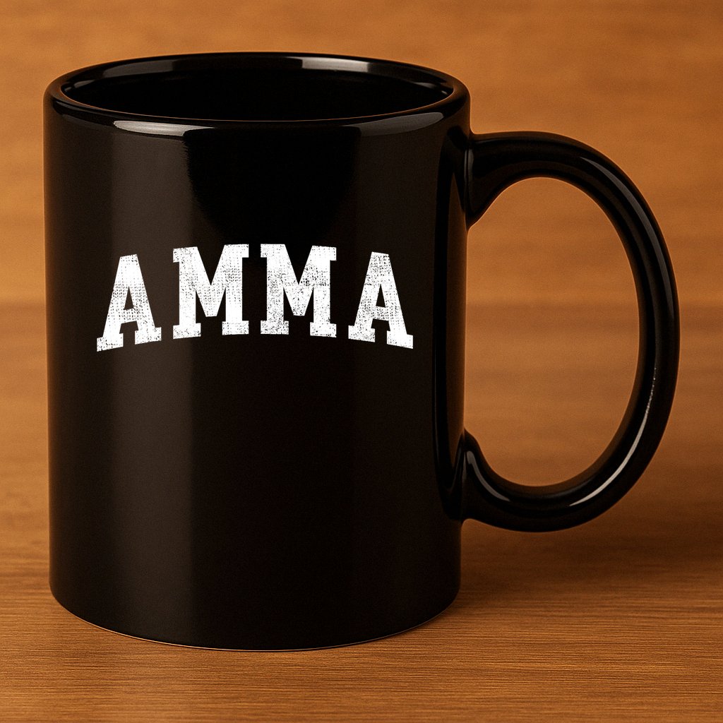 Amma Classic Bold Font Amma Birthday Gift 11oz C Handle Ceramic Mug