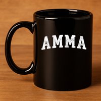 Amma Classic Bold Font Amma Birthday Gift 11oz C Handle Ceramic Mug