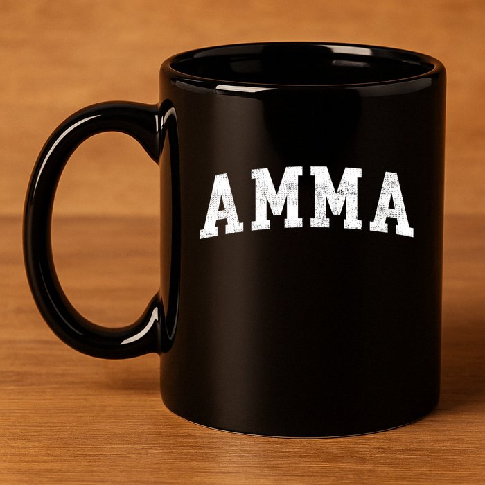 Amma Classic Bold Font Amma Birthday Gift 11oz C Handle Ceramic Mug