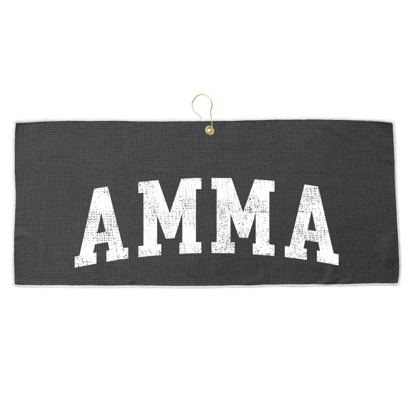 Amma Classic Bold Font Amma Birthday Gift Large Microfiber Waffle Golf Towel