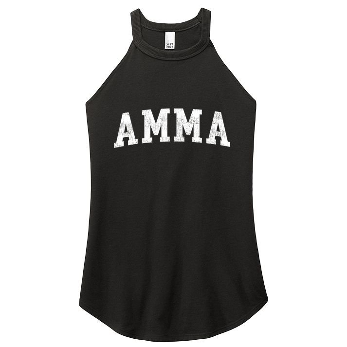 Amma Classic Bold Font Amma Birthday Gift Women's Perfect Tri Rocker Tank