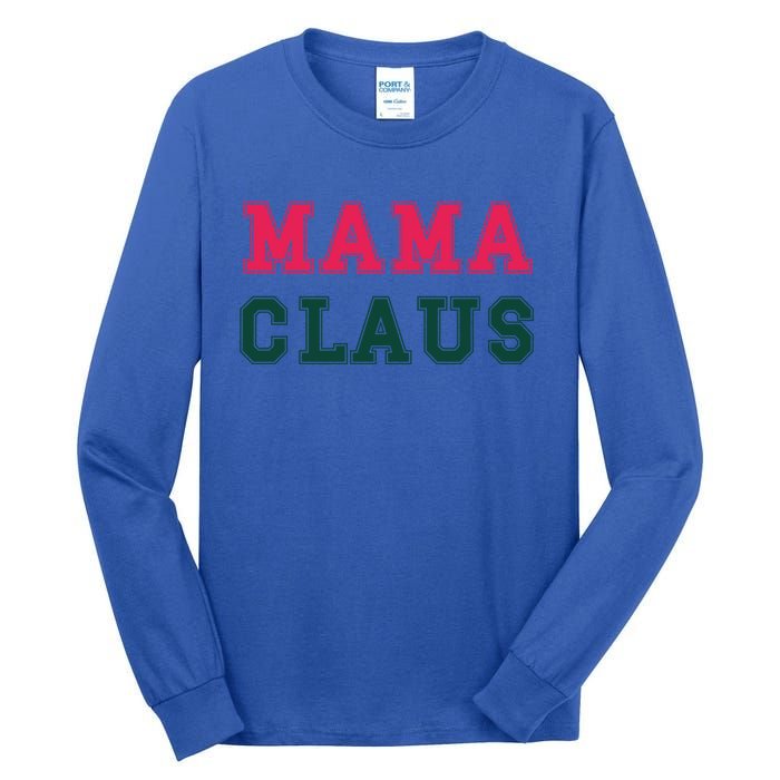 Aesthetic Christmas Block Letters Santa Red Green Mama Claus Cool Gift Tall Long Sleeve T-Shirt