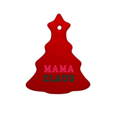 Aesthetic Christmas Block Letters Santa Red Green Mama Claus Cool Gift Ceramic Tree Ornament