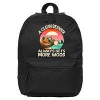 A Clean Beaver Always Gets More Wood Funny Adult Joke 16 in Basic Backpack