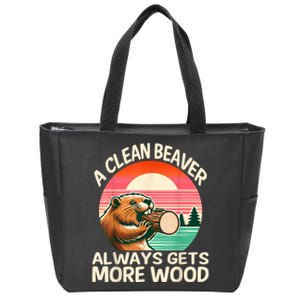 A Clean Beaver Always Gets More Wood Funny Adult Joke Zip Tote Bag