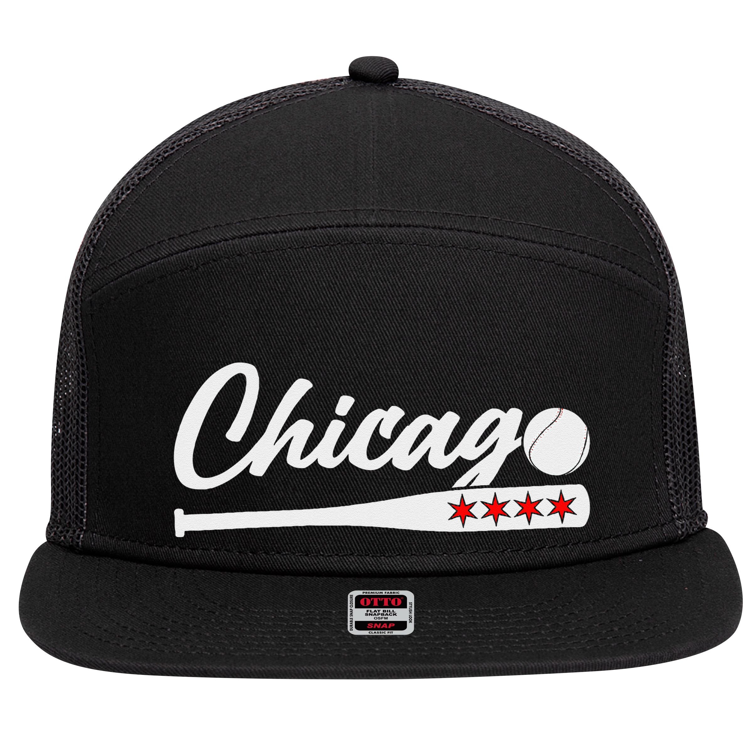 American Chicago Baseball Bat Chicago Lover 7 Panel Mesh Trucker Snapback Hat