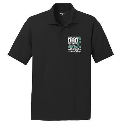 Anyone Can Be A Dad Gift Daughter Son Stepfather Stepdad Great Gift PosiCharge RacerMesh Polo