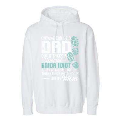 Anyone Can Be A Dad Gift Daughter Son Stepfather Stepdad Great Gift Garment-Dyed Fleece Hoodie