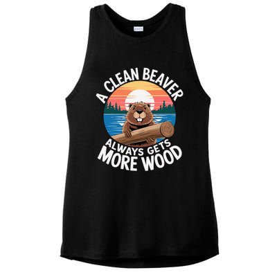 A Clean Beaver Always Gets More Wood Ladies PosiCharge Tri-Blend Wicking Tank