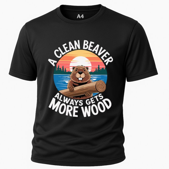 A Clean Beaver Always Gets More Wood Cooling Performance Crew T-Shirt