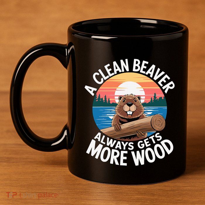 A Clean Beaver Always Gets More Wood 11oz C Handle Ceramic Mug