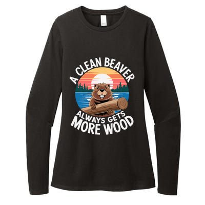 A Clean Beaver Always Gets More Wood Womens CVC Long Sleeve Shirt