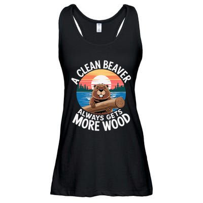 A Clean Beaver Always Gets More Wood Ladies Essential Flowy Tank