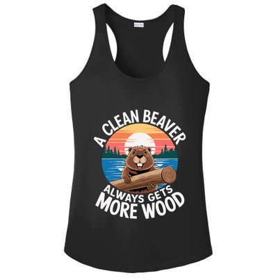 A Clean Beaver Always Gets More Wood Ladies PosiCharge Competitor Racerback Tank