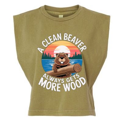 A Clean Beaver Always Gets More Wood Garment-Dyed Women's Muscle Tee