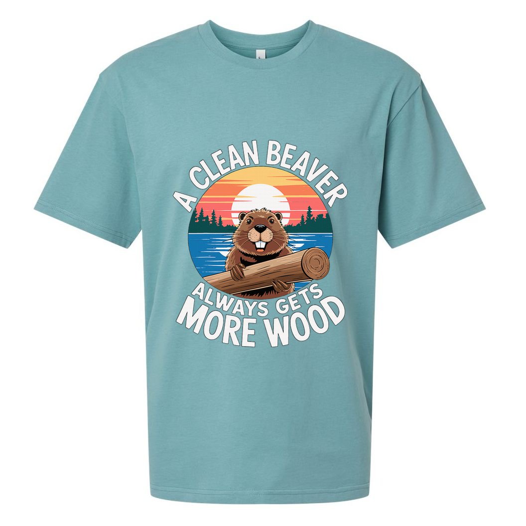 A Clean Beaver Always Gets More Wood Sueded Cloud Jersey T-Shirt