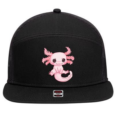 Axolotl Cute Baby Design - Magically Cute Animal 7 Panel Mesh Trucker Snapback Hat