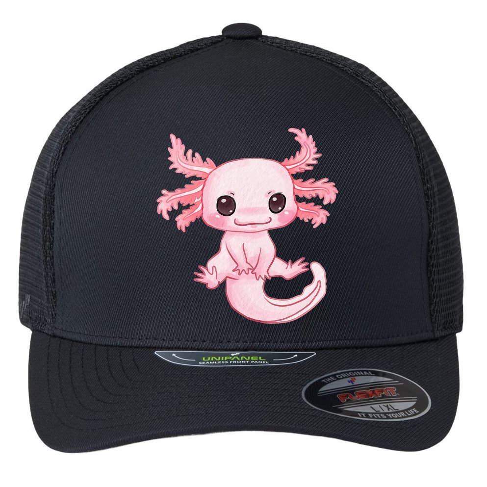 Axolotl Cute Baby Design - Magically Cute Animal Flexfit Unipanel Trucker Cap
