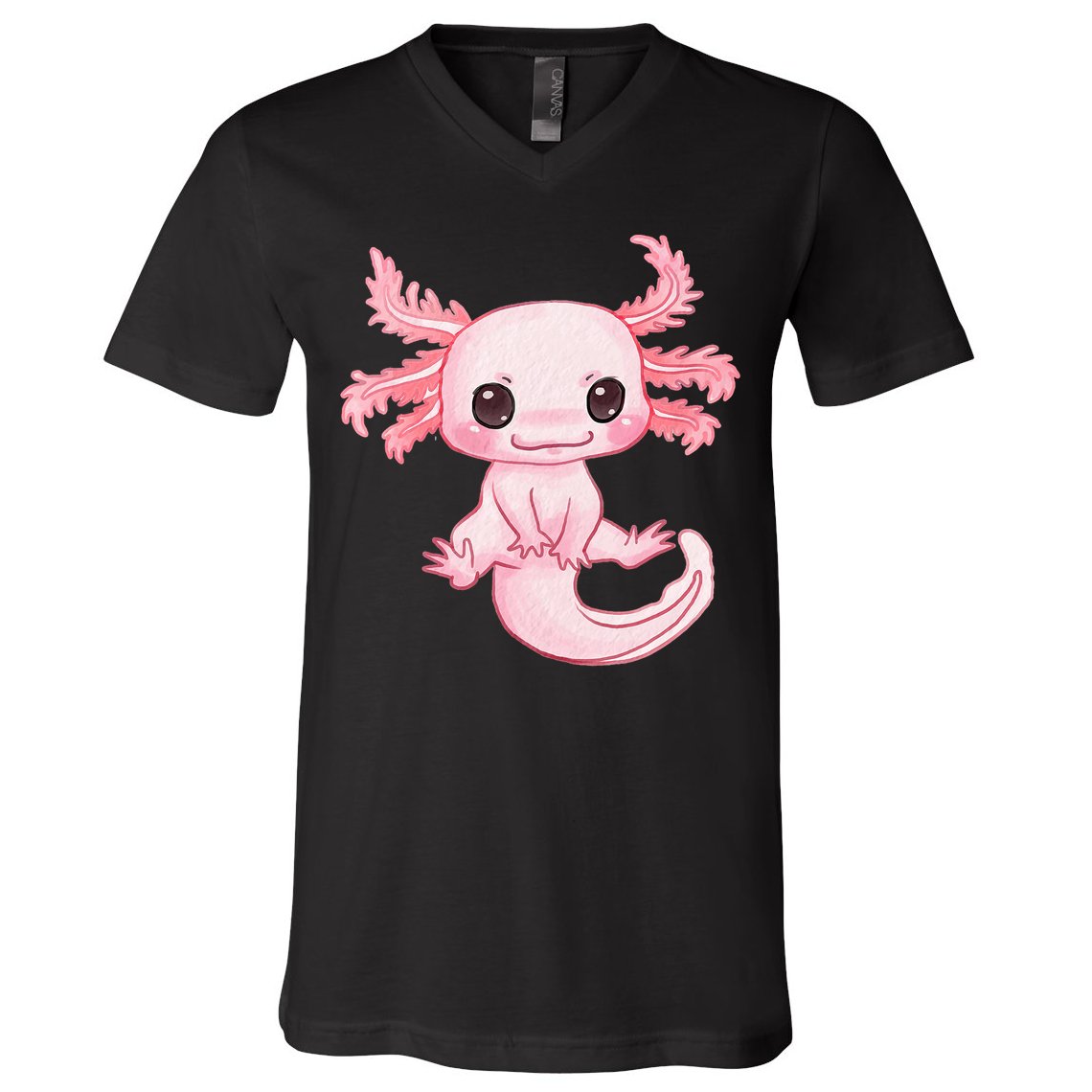 Axolotl Cute Baby Design - Magically Cute Animal V-Neck T-Shirt