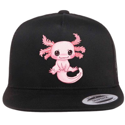 Axolotl Cute Baby Design - Magically Cute Animal Flat Bill Trucker Hat